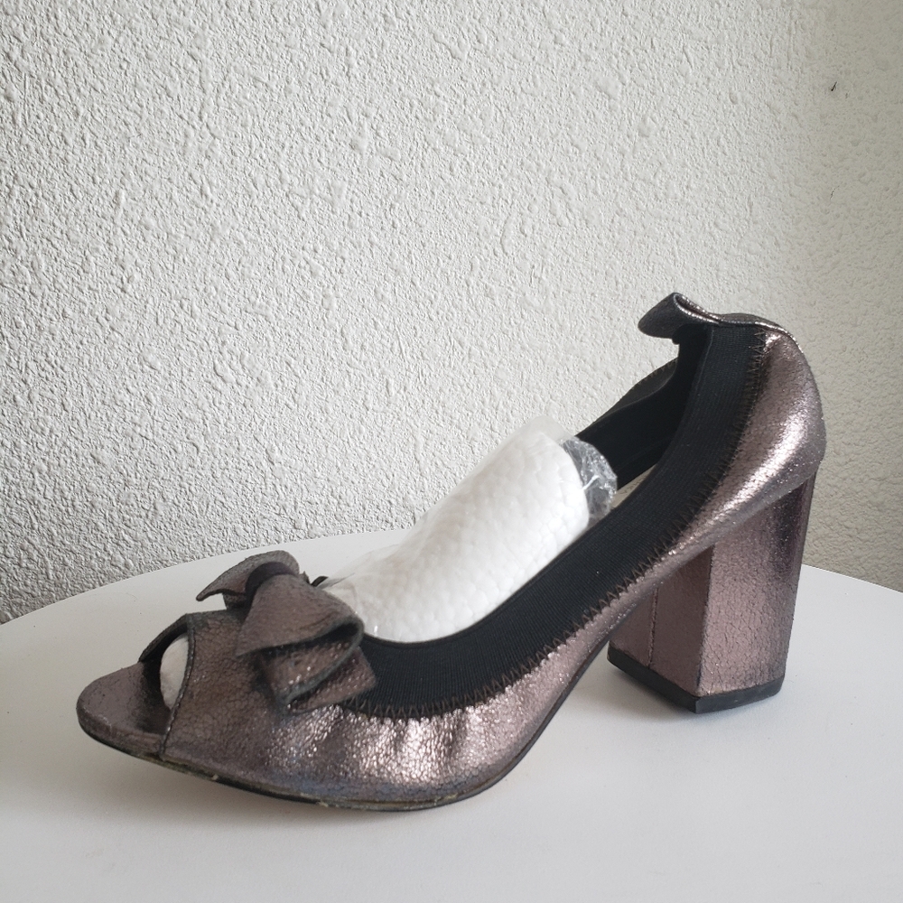 #Badgley Mishka Metallic Tone Leather Shoes#